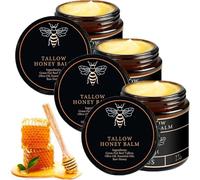 Bálsamo de sebo de res de pastoreo con miel cruda, crema hidratante para una piel suave, 100% sebo de res de pastoreo, hidratación y nutrición profundas, sin aceite ni perfume.