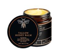 Bálsamo de sebo de ternera forrados con hierba con miel cruda, crema hidratante para piel suave y lisa, sebo bovino para el cuidado de la piel hecho a mano, crema hidratante natural