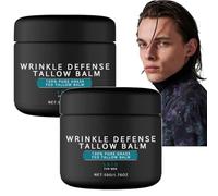 Bálsamo de Sebo para la Defensa de las Arrugas, Set de Cuidado Facial para Hombre, Hidratante Facial de Sebo Natural, Reduce las Líneas Finas, Anti Arrugas y Anti Envejecimiento (2pcs)