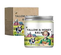 Bálsamo de sebo y miel, ingredientes restauradores naturales con cera de abejas y vitaminas, humectante facial de sebo, humectante para piel seca, suaviza, hidrata y reafirma la piel.