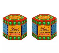 Bálsamo de Tigre Rojo 21 g - Bálsamo ayurvédico para el alivio del dolor y los músculos, con alcanfor y mentol | Alivia el dolor articular y de espalda Contiene adhesivos de kajal (2 Rojos)