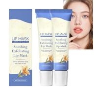 Bálsamo exfoliante de calabaza para labios, cuidado hidratante durante la noche, exfoliación suave y mascarilla nutritiva, hidratación intensa para labios secos, cuidado de labios suave y suave (2