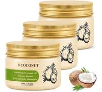 Bálsamo facial de coco - Hidratante ligero, puro al 100% y prensado en frío; reafirma, calma y mejora la textura de la piel para un brillo radiante.