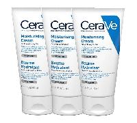 Bálsamo hidratante CeraVe para rostro y cuerpo, para piel seca a muy seca, paquete de 3 x 50 ml.
