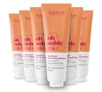Bálsamo intensivo para pies y uñas Jean & Len «Oh Sohle Mio», 6 x 100 ml | Cuida pies y uñas, con extracto de papaya, aceite de coco y manteca de karité; se absorbe rápidamente, vegano