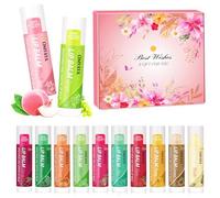 Balsamo labial,12 lip balm con glicerina para labios agrietados y secos, bálsamo labial nutritivo con una fórmula rica para un cuidado rápido y duradero, hidratación intensiva 5g,regalo mujer