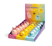 MARTINELIA - Bálsamo labial con bonitos animales para niños - Pintalabios aromatizado para niñas - Bálsamo hidratante - Sin toxinas - Modelo aleatorio de fresa, vainilla o