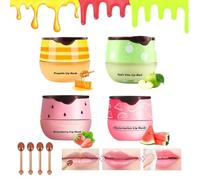 Bálsamo labial Bee Balm, paquete de 4 bálsamo de miel, cuidado de labios, mascarilla hidratante para el día y la noche, reduce las líneas y arrugas de los labios, exfoliante labial hidratante