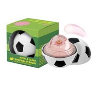 Bálsamo labial compacto de flores, estilo de pelota de fútbol, acabado transparente brillante para bolsa de maquillaje, viaje, bolso, bálsamo de flores portátil, color transparente, acabado brillante