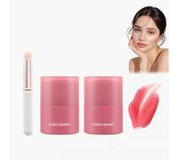 Bálsamo Labial con Brillo, Bálsamo de Mantequilla de Labios con Color, Hidratante y Nutritivo, Reduce Líneas Finas, Incluye Cepillo de Labios - Para Labios Suaves y Brillantes (03#, 2pcs)