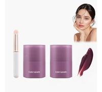 Bálsamo Labial con Brillo, Bálsamo de Mantequilla de Labios con Color, Hidratante y Nutritivo, Reduce Líneas Finas, Incluye Cepillo de Labios - Para Labios Suaves y Brillantes (06#, 2pcs)