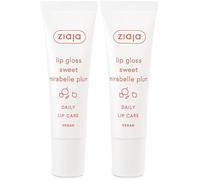 Bálsamo Labial con Brillo Sweet Mirabelle Plum | Vegano, Nutritivo y No Pegajoso | Hidratación Intensa y Brillo Natural de ZIAJA (Paquete de 2)