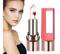 Bálsamo labial con lámina dorada | Pintalabios de flores que cambian de color | Florette Clear Jelly Lip Plumper Warm Sensitive Maquillaje para cita, diario, fiesta, graduación