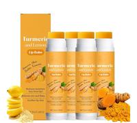 Bálsamo labial de cúrcuma y bálsamo labial de cúrcuma y limón, bálsamo labial de cúrcuma y limón para labios oscuros, hidratación intensa, adecuado para todo tipo de pieles. (4pcs)