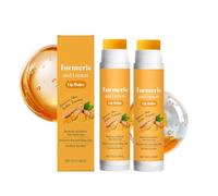 Bálsamo labial de cúrcuma y limón, lápiz labial nutritivo de cúrcuma para labios oscuros, exfoliante labial hidratante para fumadores, exfoliante natural y humectante seco agrietado (2pcs)