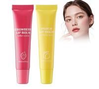 Bálsamo Labial De Fresa Y Melocotón - Pack De 2 Unidades, Hidratante Intenso, Cuidado Natural Para Labios Secos Y Agrietados