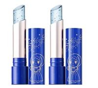 Bálsamo Labial De Gelatina Azul - Lámina Dorada De 3,2 G, Cambio Ďe Color Con Temperatura | Lápiz Labial Mágico Hidratante, Brillo Đe Labios Que Ajusta El PH | Bálsamo Teñido D́e Larga Duración, Tinte