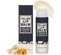 Bálsamo labial de sebo de res, bálsamo labial orgánico, barra de sebo de res orgánica alimentada con pasto y miel, cuidado hidratante para labios secos y agrietados, larga duración.