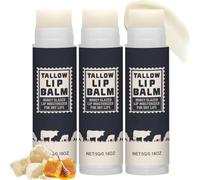 Bálsamo labial de sebo de res, bálsamo labial orgánico, barra de sebo de res orgánica alimentada con pasto y miel, cuidado hidratante para labios secos y agrietados, larga duración.