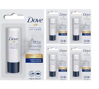 Bálsamo labial | Dove Nourishing Lipcare 4,8g | Essential Intensiv | Protector Labial | PAQUETE DE 4