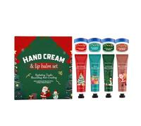 Bálsamo labial, hidratante de piel de Navidad, juego portátil de loción de manos, fórmula nutritiva profunda, artículos de tocador de tamaño de viaje, producto de belleza para estudiantes