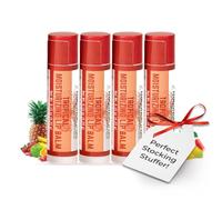 Bálsamo labial hidratante tropical totalmente natural, cuidado labial nutritivo para una hidratación durante todo el día, 100% natural, hecho a mano con amor en EE. UU., SuperFruit: bayas, mango,