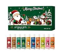 Bálsamo Labial Navideño Mini Crema Hidratante Con De 10 Piezas | Set Navideño De Bálsamo Labial Humectante Para Casa, Día, , Fiesta, Boda, Invierno, Otoño, Oficinas, Escuela, Cita,