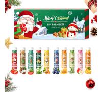 Bálsamo Labial Set de 10 Piezas con Sabores Variados, Hidratación de Labios y Cuidado Diario, Protector Labial en Caja para Mujeres, Amigos y Familia