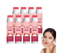 Bálsamo labial teñido de sandía en barra con Aroma de sandía dulce y humectante labial para el cuidado diario | El diseño 2 en 1 incluye exfoliante exfoliante y mascarilla nocturna (8 piezas)