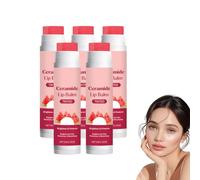 Bálsamo labial teñido de sandía en barra con Aroma de sandía dulce y humectante labial para el cuidado diario | El diseño 2 en 1 incluye exfoliante exfoliante y mascarilla nocturna (5 piezas)