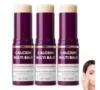 Bálsamo multiusos de calcio en barra, reafirmante y antiedad, hidratante, para el cuidado de la piel, tratamiento antiarrugas, fórmula suave, apto para ojos, rostro y cuello. (3Piezas)