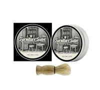 Bálsamo para muebles con cepillo | 100 g Renovador de brillo multipropósito - Bálsamo recolorante piel y limpiador de madera - para limpieza de manchas, restauración, recoloración y mantenimiento del