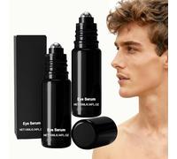 Bálsamo para ojos revitalizante para hombres, crema de ojos para ojeras más oscuras, bálsamo antiedad para los ojos, con cafeína y rodillos de enfriamiento, círculos oscuros y líneas finas (2 unidades