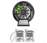 Bálsamo sólido de aromaterapia con salida de aire para coche, aspecto realista de cubo de rueda, proporciona una fragancia sutil y un toque decorativo para interiores de vehículos (plateado)