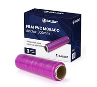 BALSAT Bobina Film transparente alimentario profesional PVC Resistente, 300 metros garantizados x bobina. Film 45x300 y 30x300. Film tatuajes y restaurantes. Paquete de 3 bobinas (30x300)