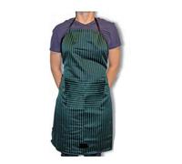 BALSAT Delantal Industria Alimentaria Tela 75x90 Delantal Carnicerias Rayas (Verde y Blanco)