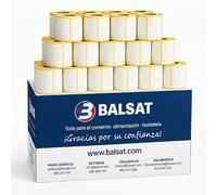 BALSAT Rollo de etiquetas termica adhesiva para balanzas, etiquetadoras zebra, etiquetas termicas, impresion termica profesional, 650 etiquetas/rollo - Caja 24 Rollos (58x70)