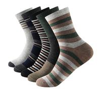 Balseti Calcetin de Colores Básicos, Formales y Estampados Vibrantes para Hombres. 80% Algodón. Pack de 6 Pares para Uso Diario. Talla Uínca 40-45. (11 - Rayas Verdes (40-45))