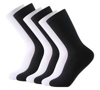Balseti Calcetines Media Caña Deporte Hombre, Mujer. Calcetines Finos Verano para Trabajo. 85% Algodón. Pack 6 Pares Deportivos, Casuales, Transpirables para Chico, Chica. Talla 35-38 - Blanco, Negro