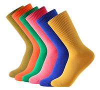 Balseti Calcetines Media Caña Deporte Hombre, Mujer. Calcetines Finos Verano para Trabajo. 85% Algodón. Pack 6 Pares Deportivos, Casuales, Transpirables para Chico, Chica. Talla 39-42, Multicolor