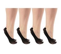 Balseti Medias Invisibles Negras para Mujer. Media Pinkie Ajustada y Elegante para Zapatos de Vestir. 85% Poliamida. Pack de 4 Pares. Talla Única 35-41.