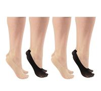 Balseti Medias Invisibles Negras y Beige para Mujer. Media Pinkie Ajustada y Elegante para Zapatos de Vestir. 85% Poliamida. Pack de 4 Pares. Talla Única 35-41.