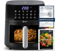Balter Freidora de aire caliente, 5,5 L, freidora XXL con ventana, 12 programas, freidora de aire todo en 1, incluye 100 recetas, HL-551T