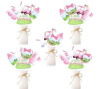 Balterever 24 centros de mesa de baby shower rosa con texto en inglés "A Little Putter is On The Way", decoraciones de fiesta para niñas, suministros de fiesta para deportes