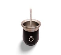 BALTHŌ - Mate y bombilla argentino de acero inoxidable (vaso mate.) Térmico,doble capa de acero,resistente y aislante (vacuum insulated), con bombilla (17cm). Liviano y resistente. (230ml). (Negro)