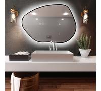 Baltica Design Bright Stain I espejo 80x57 cm con iluminación con lámina calefactora negro 5904107921532