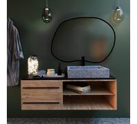 Baltica Design Bright Stain II espejo 100x70 cm con iluminación negro 5904107917276