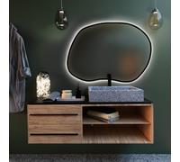 Baltica Design Bright Stain II espejo 70x50 cm con iluminación negro 5904107919454