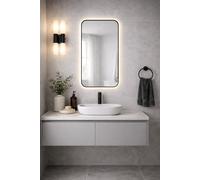 Baltica Design Stone Aura espejo 60x90 cm con iluminación negro 5904107932804