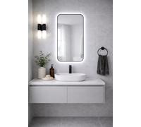 Baltica Design Stone Aura espejo 60x90 cm con iluminación negro 5904107932811